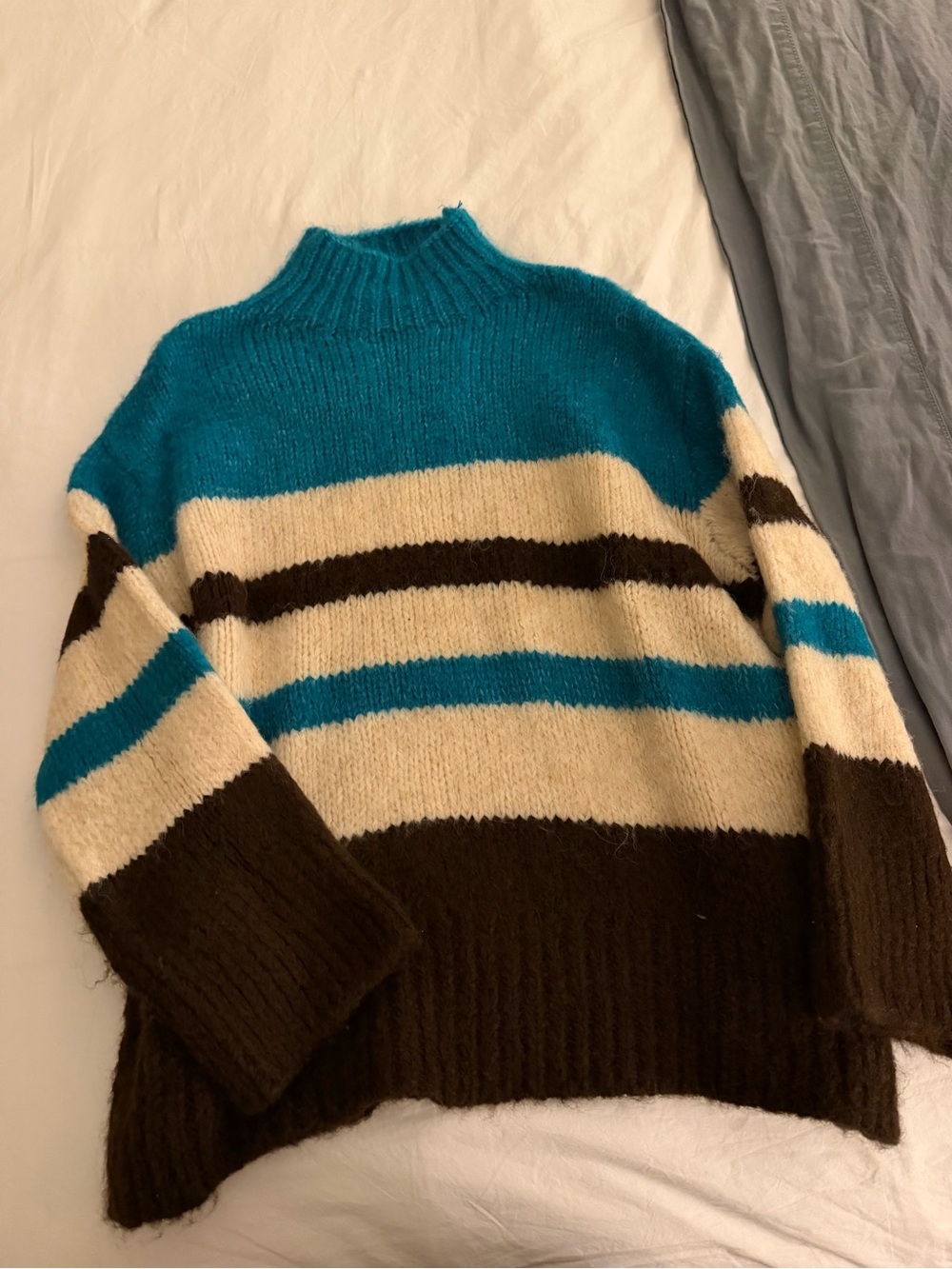 Zara Striped Mockneck Sweater